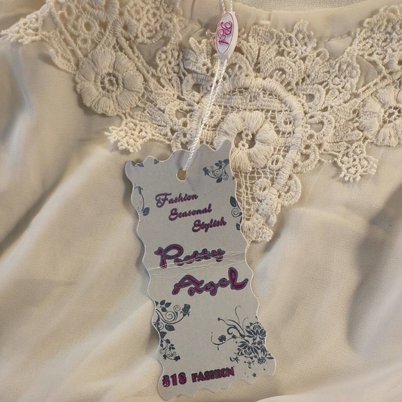 Pretty Angel Women's Large silk Wedding Dress Sheer Sleeveless Lined New Ivory - Picture 11 of 13